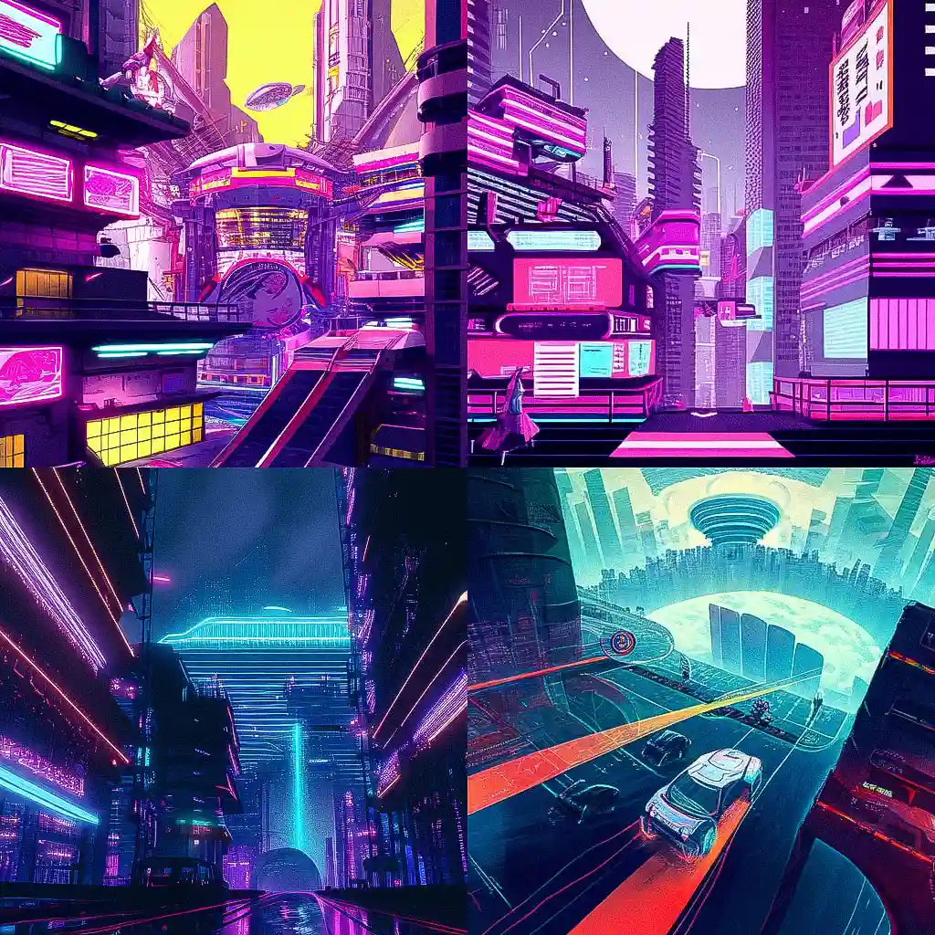 复古未来主义 retrofuturism风格midjourney AI绘画作品 -复古未来主义 retrofuturism风格midjourney AI绘画作品