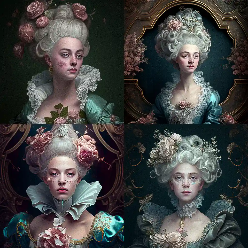 洛可可艺术 rococo风格midjourney AI绘画作品 -洛可可艺术 rococo风格midjourney AI绘画作品