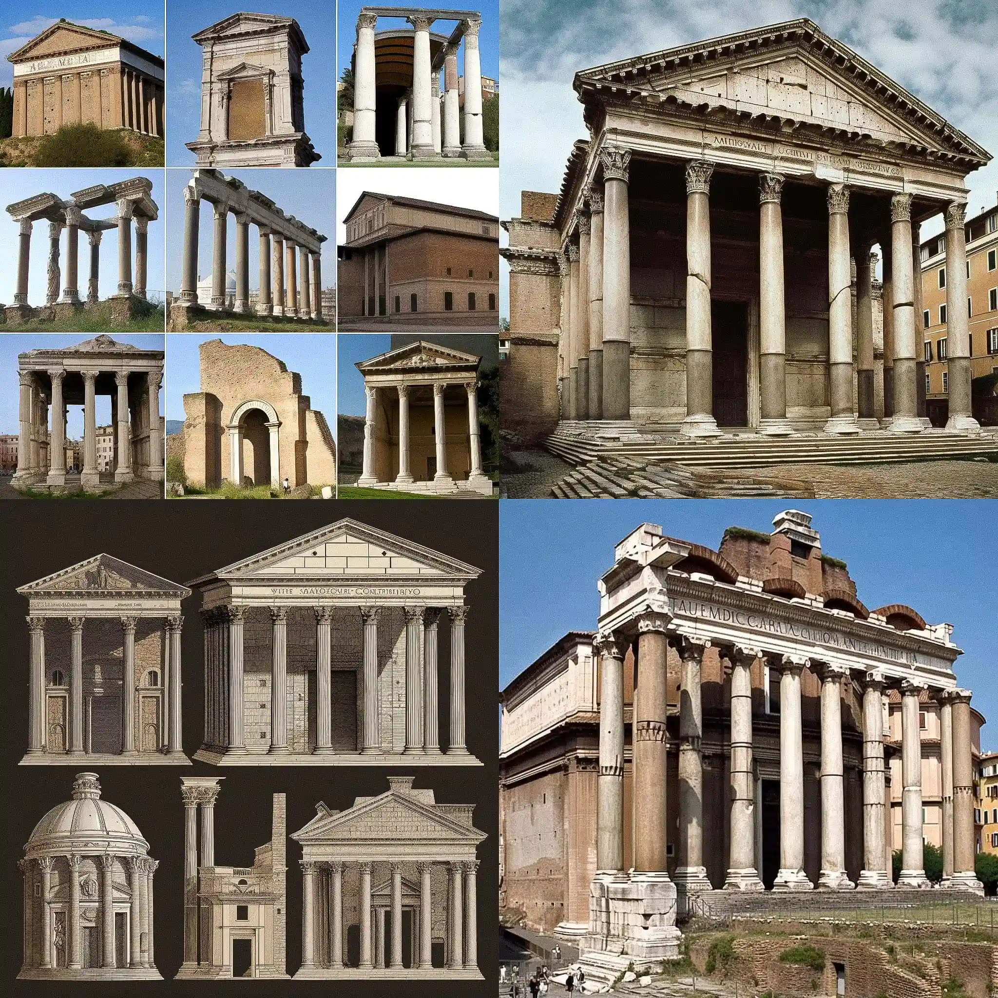 -古罗马建筑 roman architecture风格midjourney AI绘画作品