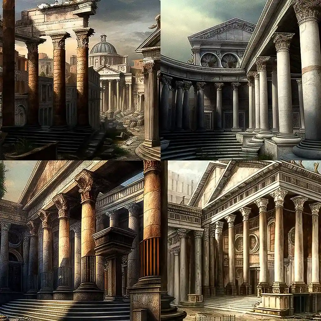 -古罗马建筑 roman architecture风格midjourney AI绘画作品