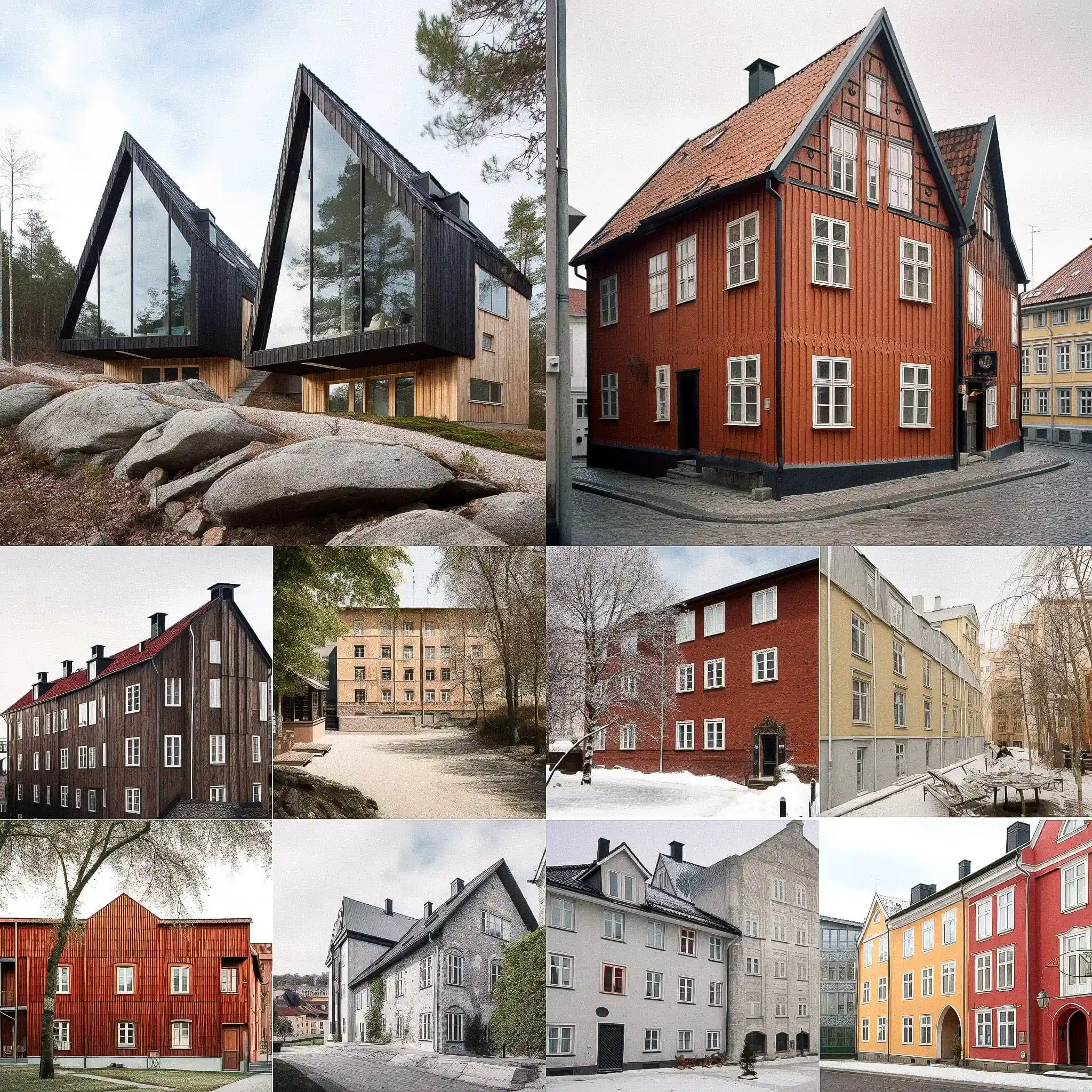 -斯堪的纳维亚建筑 scandinavian architecture风格midjourney AI绘画作品
