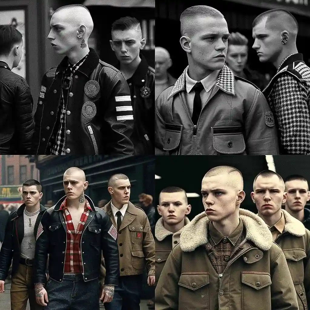 -短发党时尚 skinhead fashion风格midjourney AI绘画作品