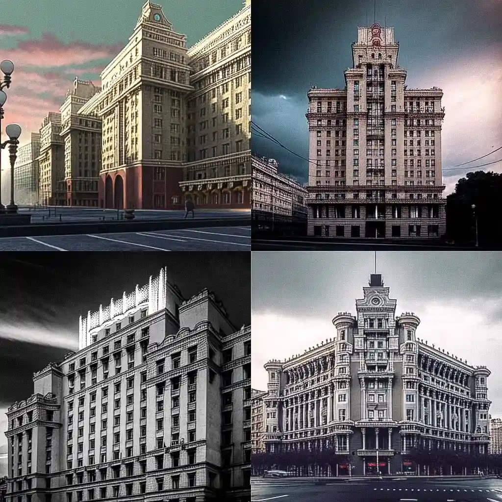 -斯大林式建筑 stalinist architecture风格midjourney AI绘画作品