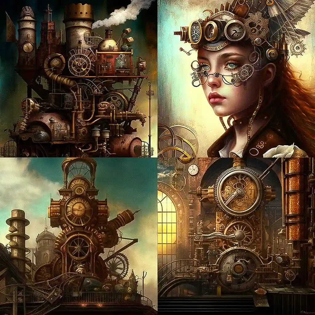 -蒸汽朋克 steampunk风格midjourney AI绘画作品