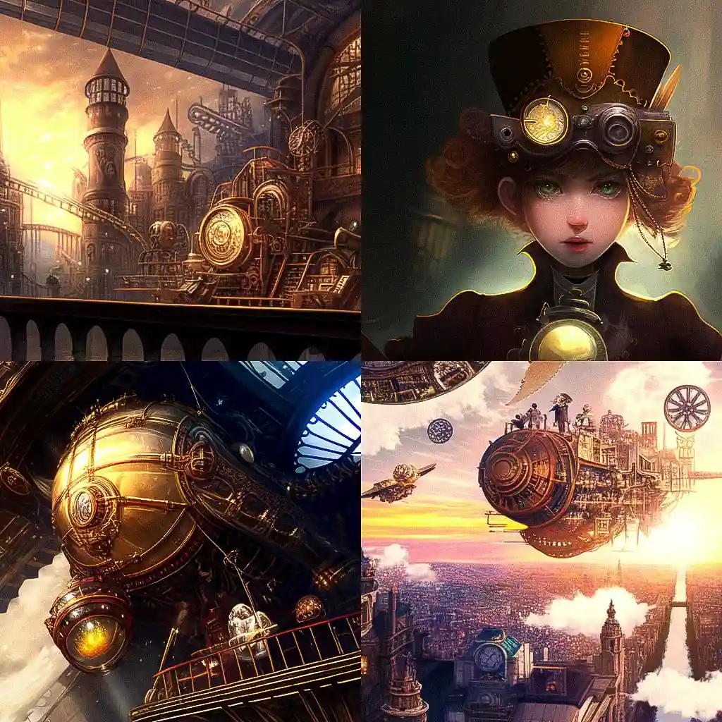 -蒸汽朋克 steampunk风格midjourney AI绘画作品