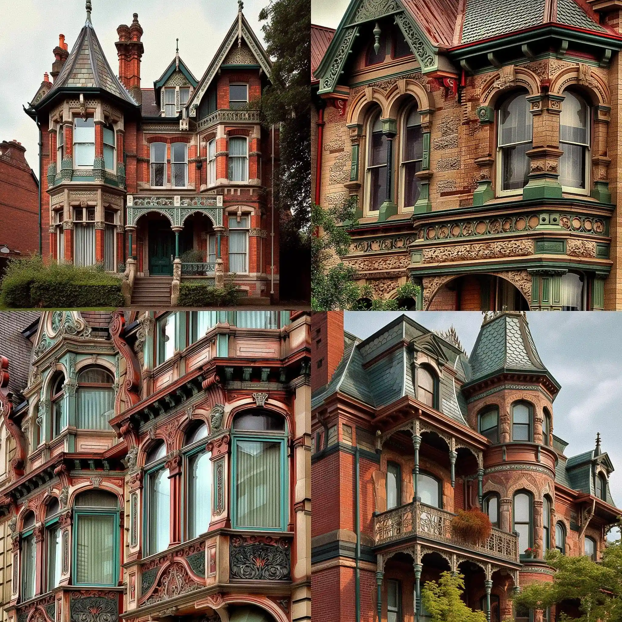 维多利亚建筑 victorian architecture风格midjourney AI绘画作品 -维多利亚建筑 victorian architecture风格midjourney AI绘画作品