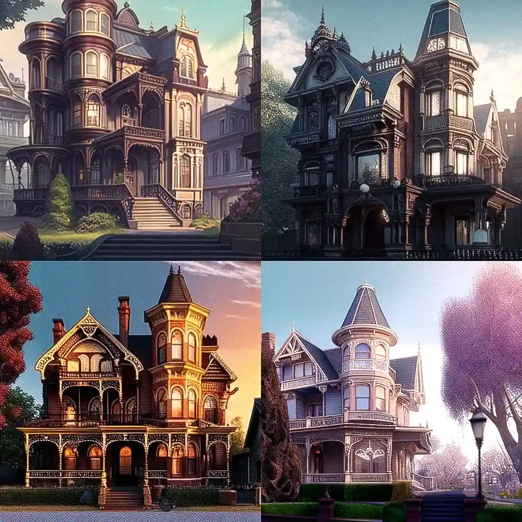 -维多利亚建筑 victorian architecture风格midjourney AI绘画作品