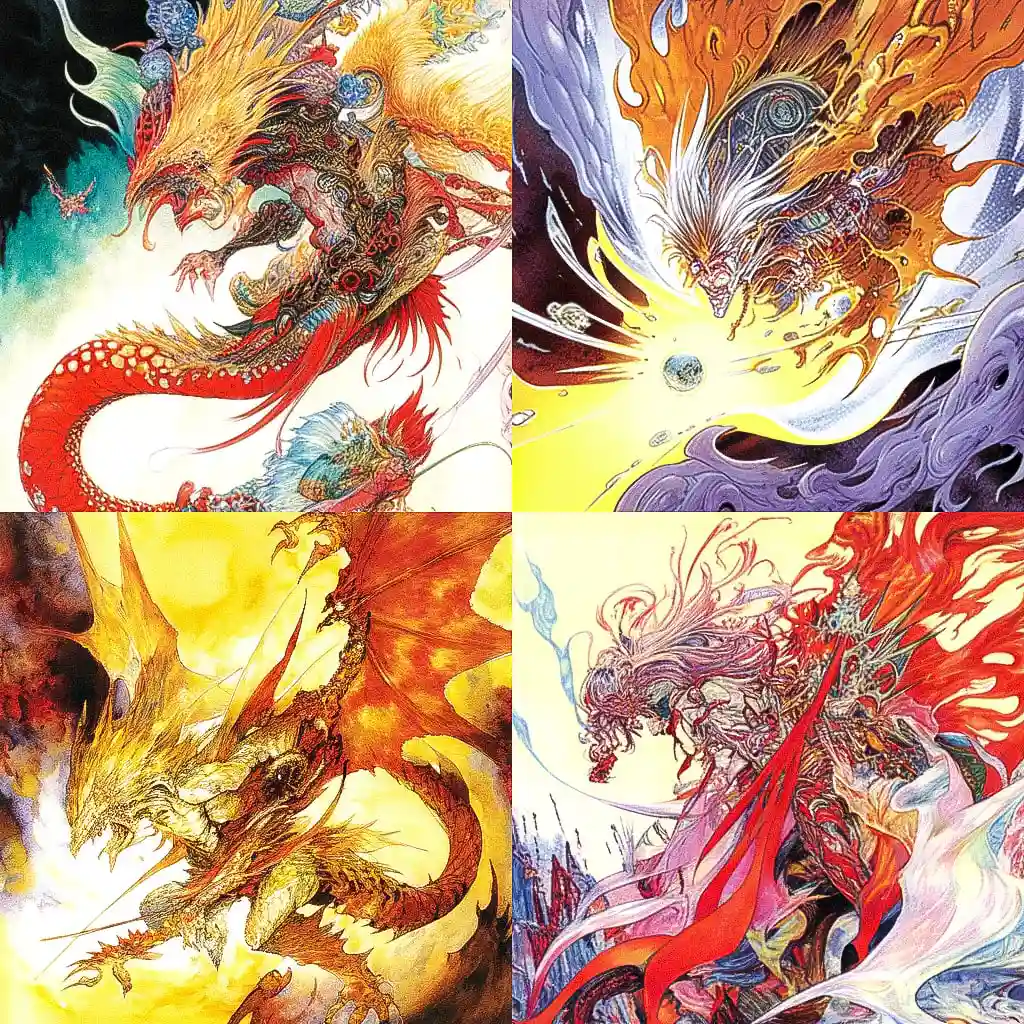 天野喜孝 yoshitaka amano风格midjourney AI绘画作品 -天野喜孝 yoshitaka amano风格midjourney AI绘画作品