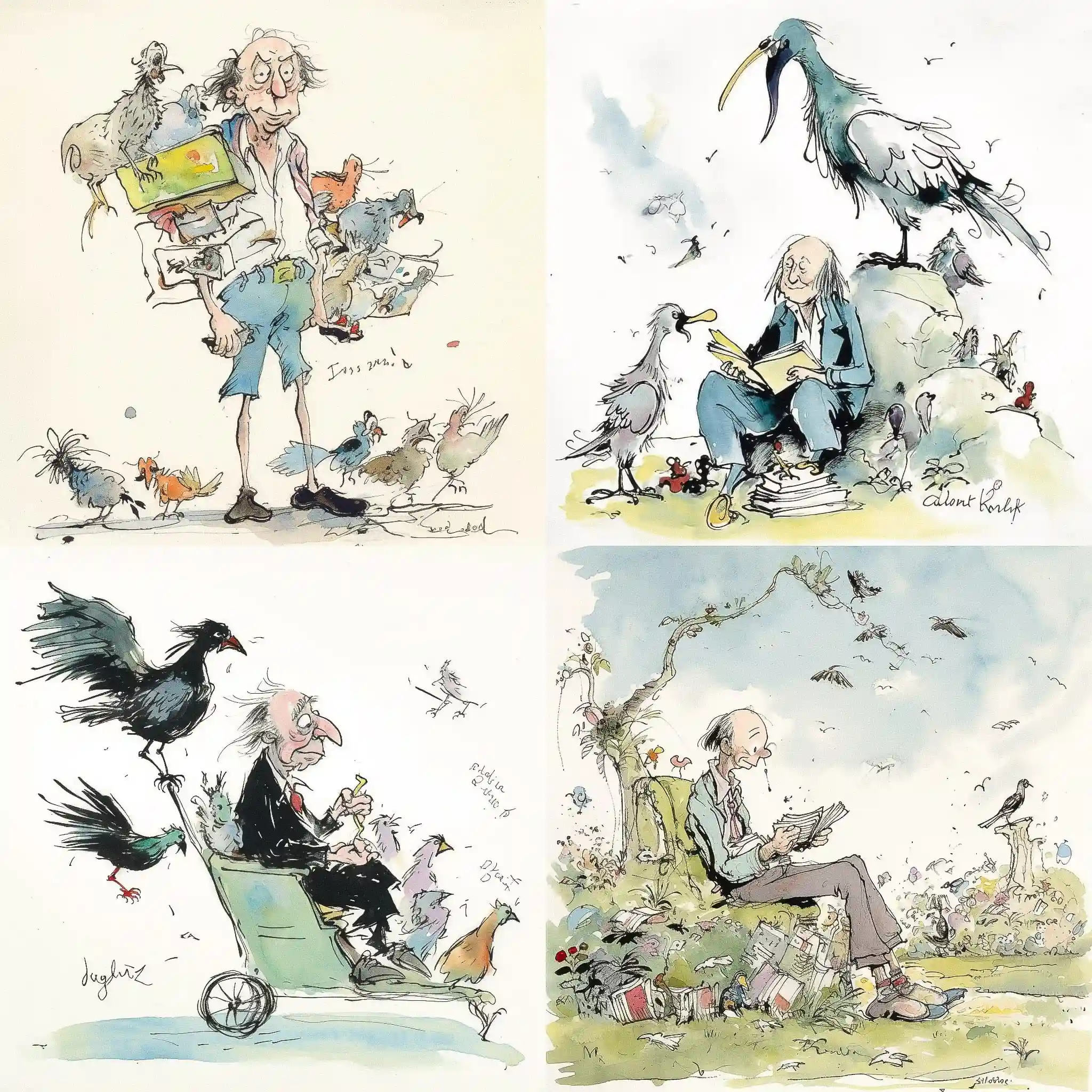 -quentin blake quentin blake风格midjourney AI绘画作品