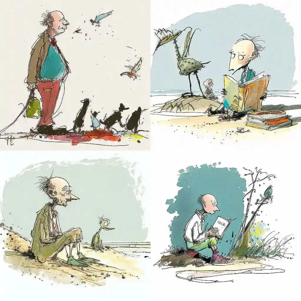 -quentin blake quentin blake风格midjourney AI绘画作品