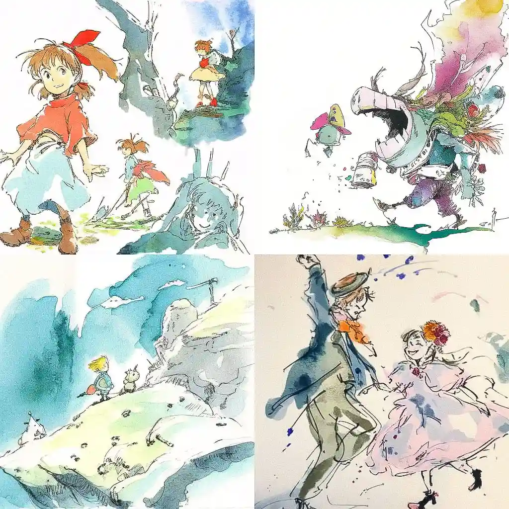 -quentin blake quentin blake风格midjourney AI绘画作品