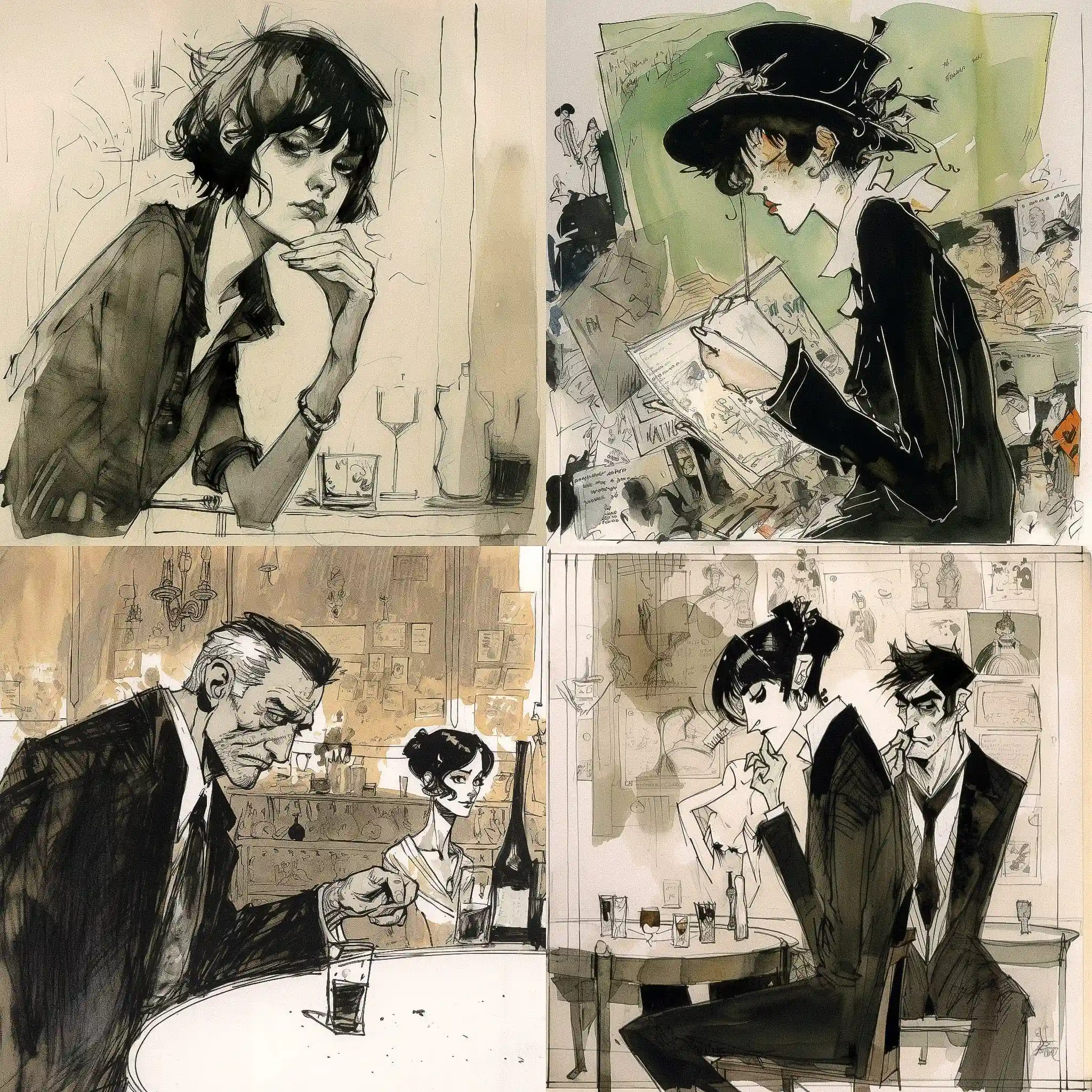 埃迪·坎贝尔 eddie campbell风格midjourney AI绘画作品 -埃迪·坎贝尔 eddie campbell风格midjourney AI绘画作品