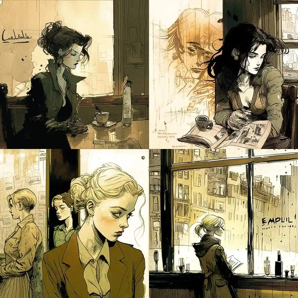 埃迪·坎贝尔 eddie campbell风格midjourney AI绘画作品 -埃迪·坎贝尔 eddie campbell风格midjourney AI绘画作品
