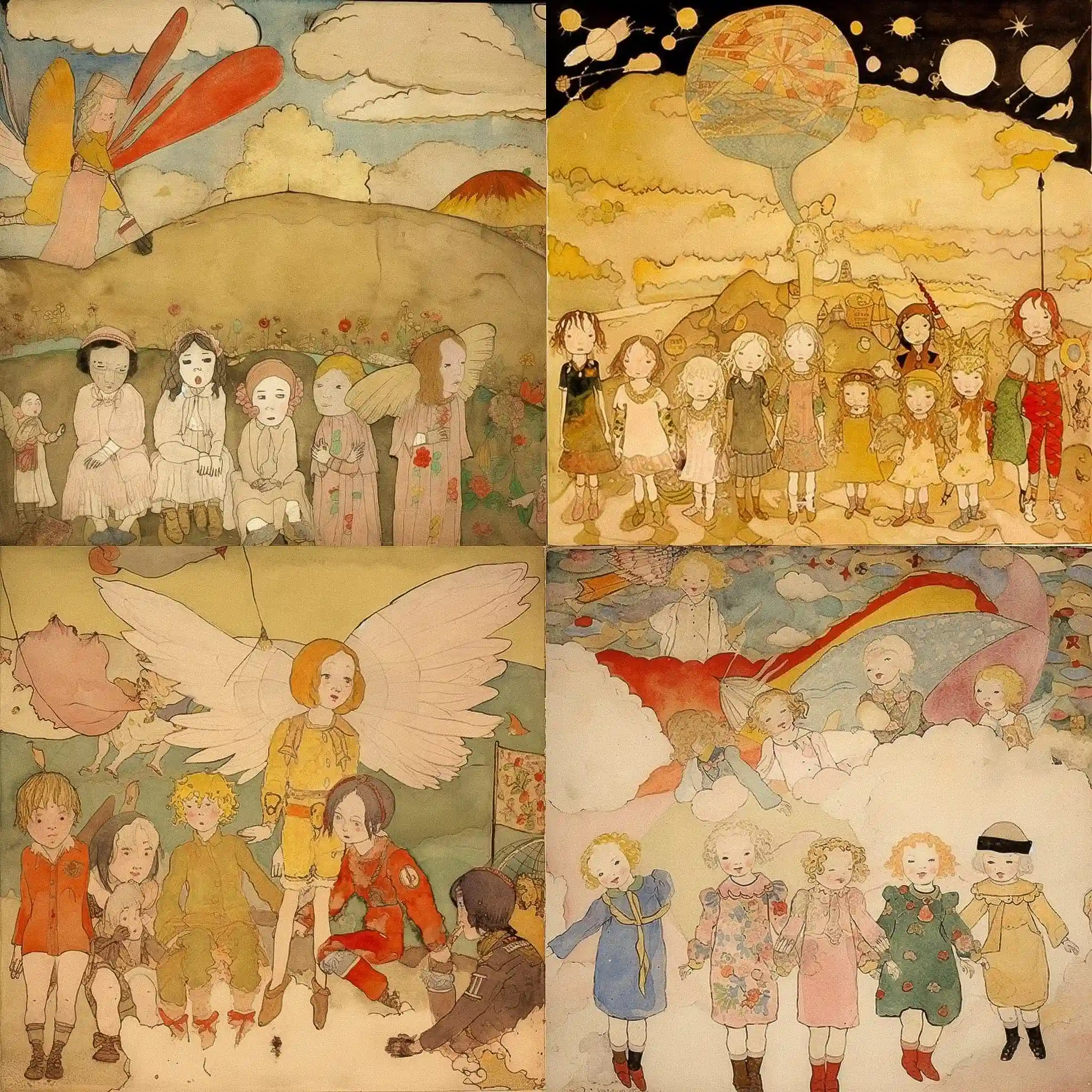 -亨利·达格 henry darger风格midjourney AI绘画作品