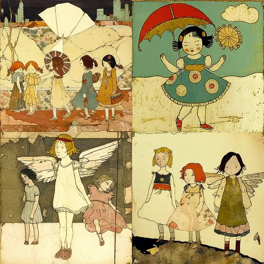 -亨利·达格 henry darger风格midjourney AI绘画作品