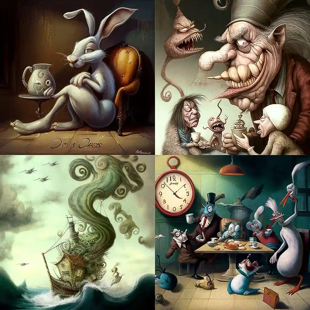马克·戴维斯 marc davis风格midjourney AI绘画作品 -马克·戴维斯 marc davis风格midjourney AI绘画作品