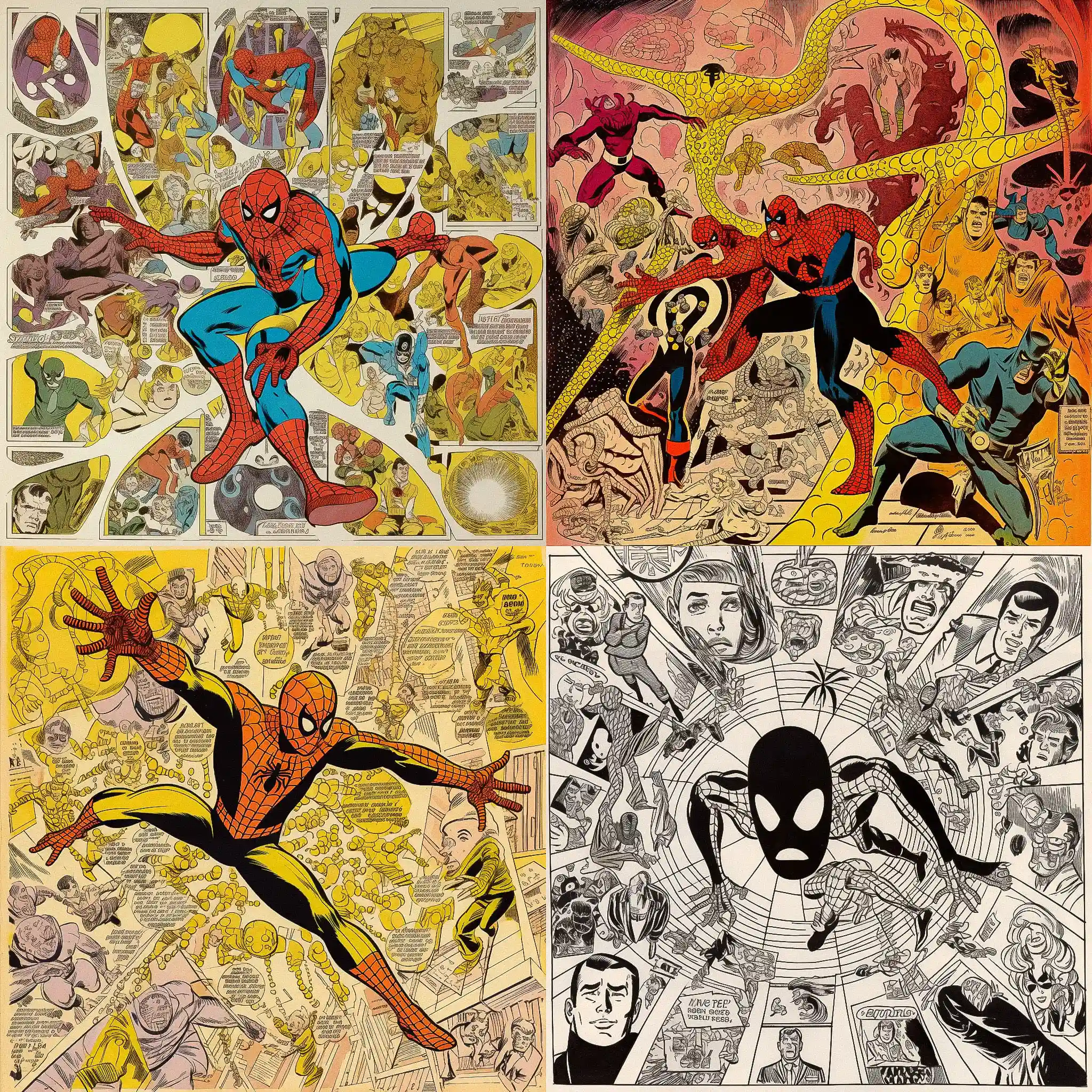 史蒂夫·迪特科 steve ditko风格midjourney AI绘画作品 -史蒂夫·迪特科 steve ditko风格midjourney AI绘画作品