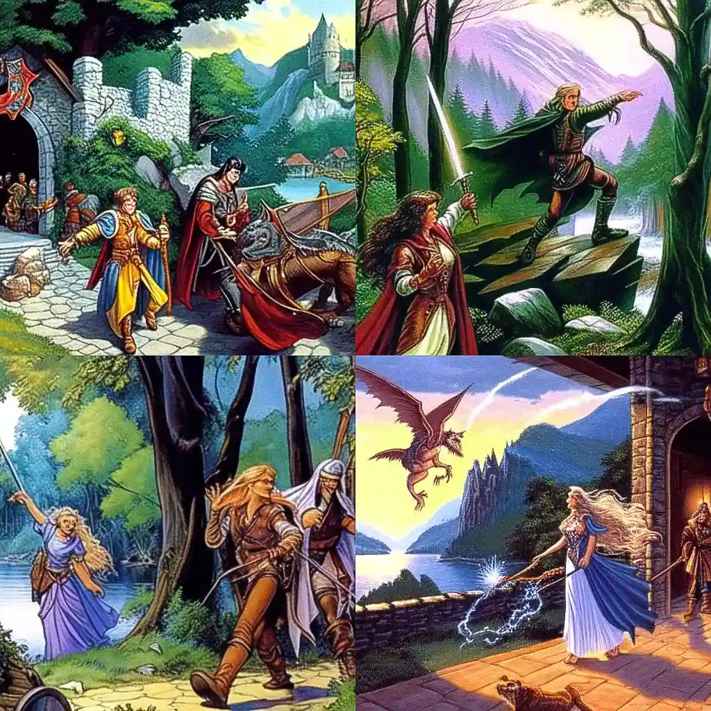 拉里·艾尔莫尔 larry elmore风格midjourney AI绘画作品 -拉里·艾尔莫尔 larry elmore风格midjourney AI绘画作品