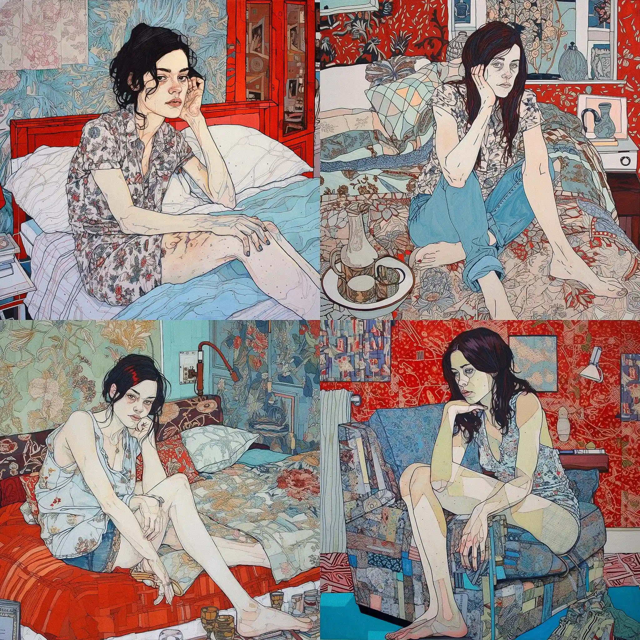 霍普·甘格洛夫 hope gangloff风格midjourney AI绘画作品 -霍普·甘格洛夫 hope gangloff风格midjourney AI绘画作品