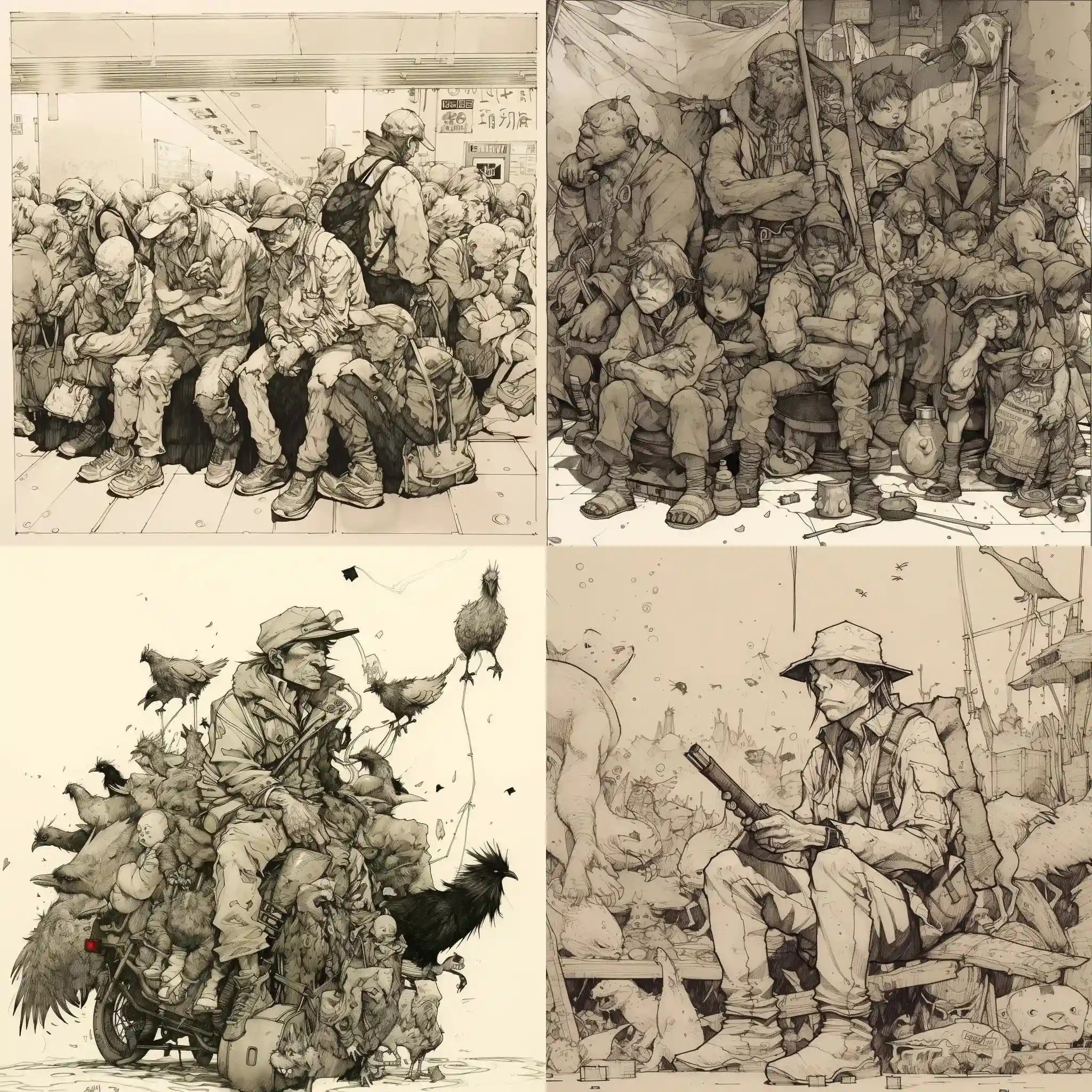 金钟基 kim jung gi风格midjourney AI绘画作品 -金钟基 kim jung gi风格midjourney AI绘画作品