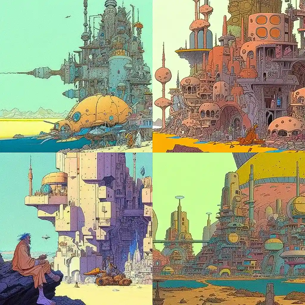 让·吉罗 jean giraud风格midjourney AI绘画作品 -让·吉罗 jean giraud风格midjourney AI绘画作品