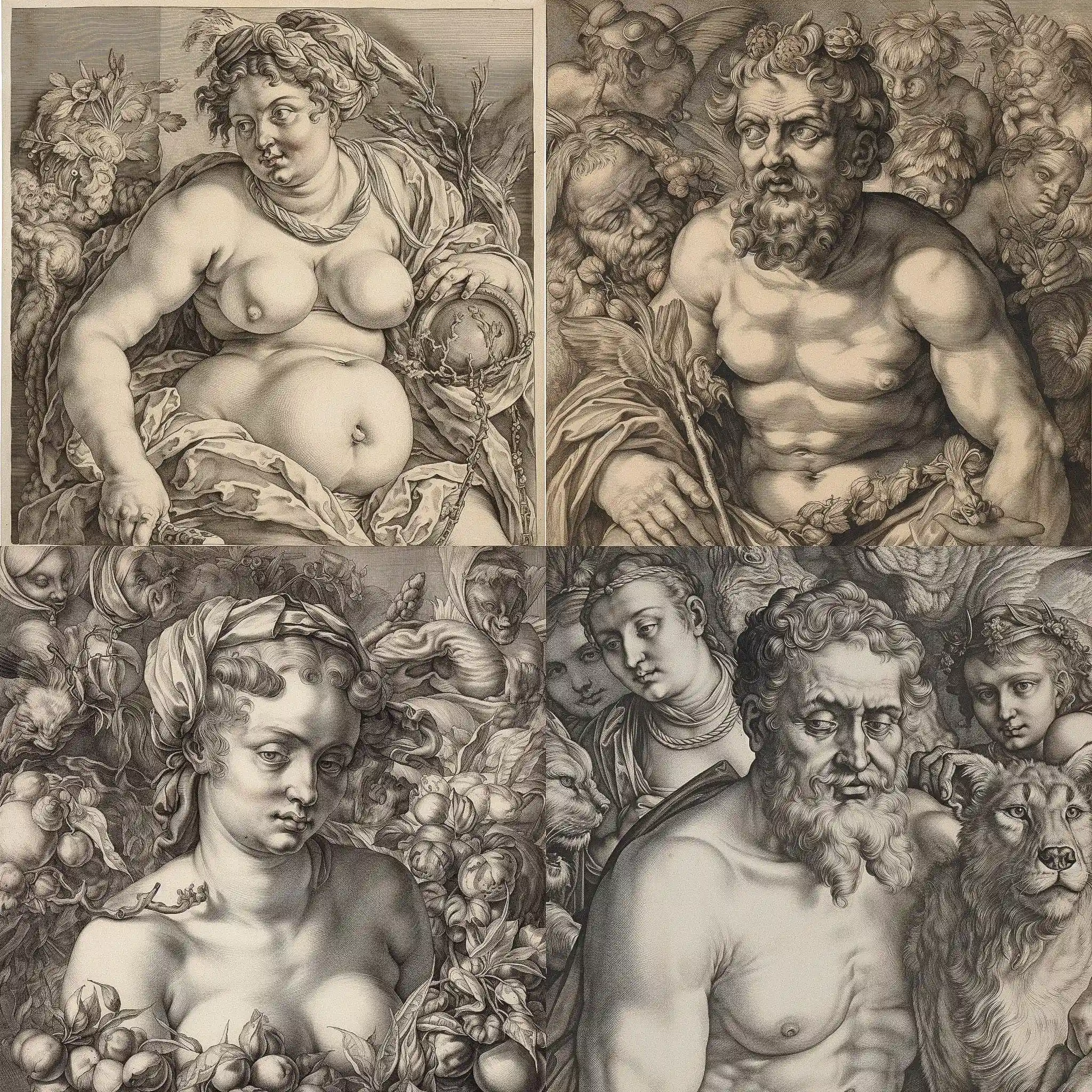 亨德里克·戈尔茨乌斯 hendrick goltzius风格midjourney AI绘画作品 -亨德里克·戈尔茨乌斯 hendrick goltzius风格midjourney AI绘画作品
