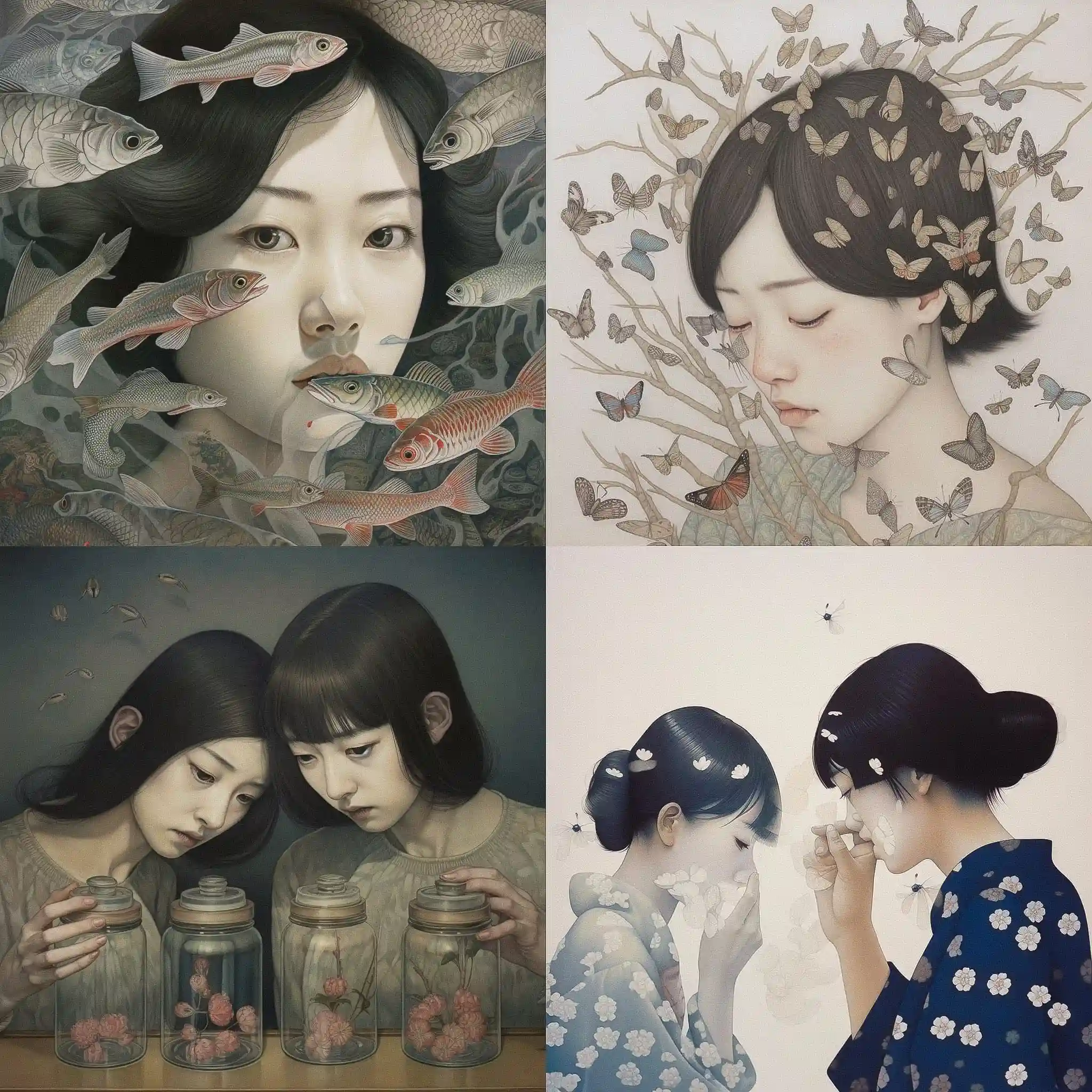 -滨口真 mao hamaguchi风格midjourney AI绘画作品