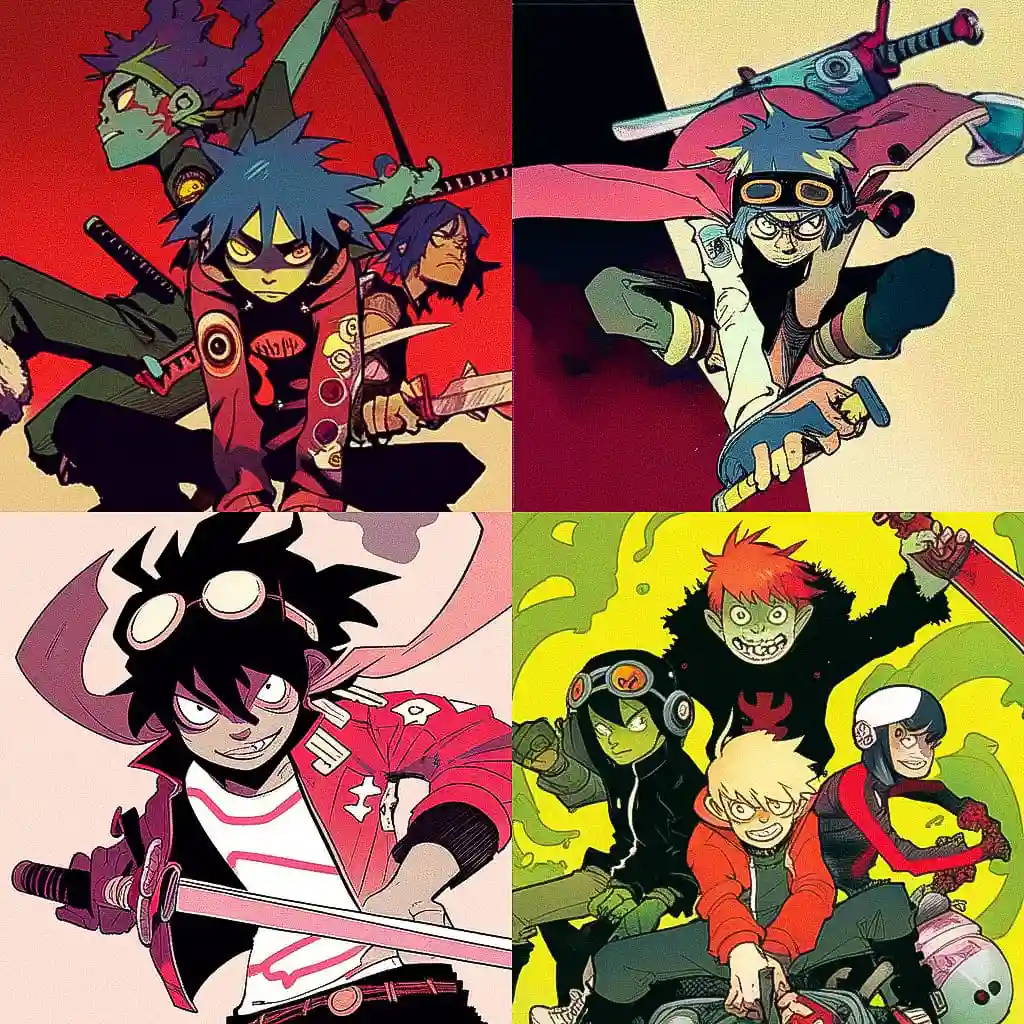 -杰米·休利特 jamie hewlett风格midjourney AI绘画作品