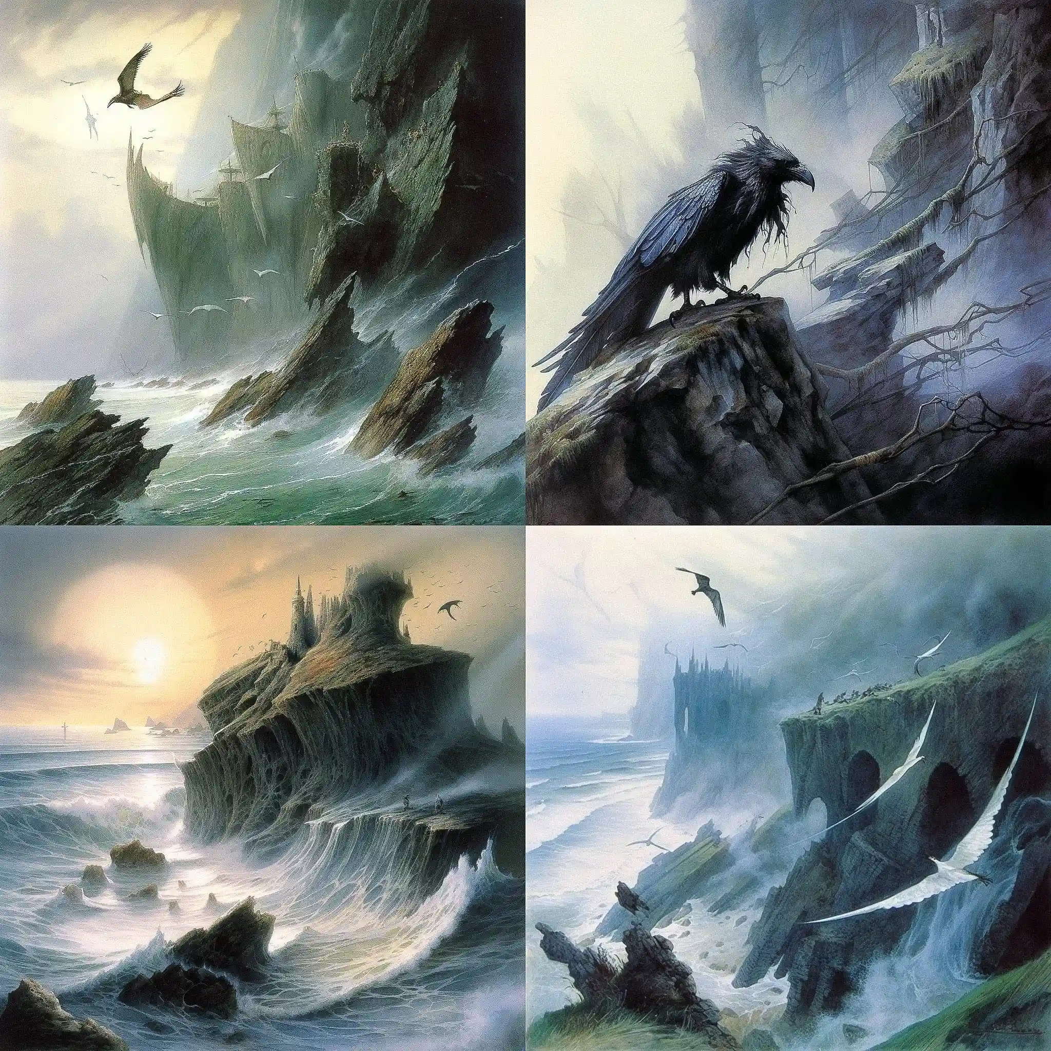约翰·豪 john howe风格midjourney AI绘画作品 -约翰·豪 john howe风格midjourney AI绘画作品