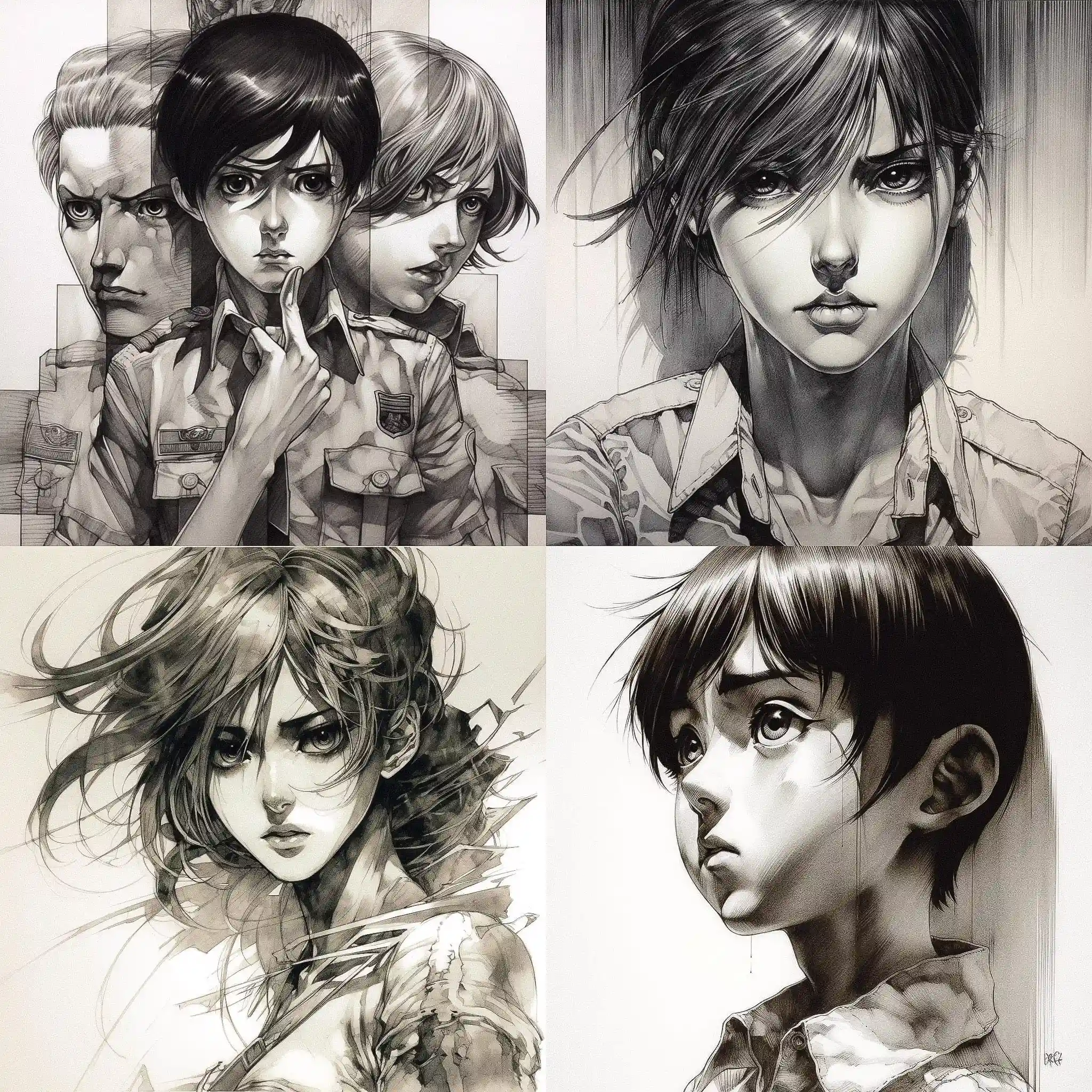 谷崎始 hajime isayama风格midjourney AI绘画作品 -谷崎始 hajime isayama风格midjourney AI绘画作品