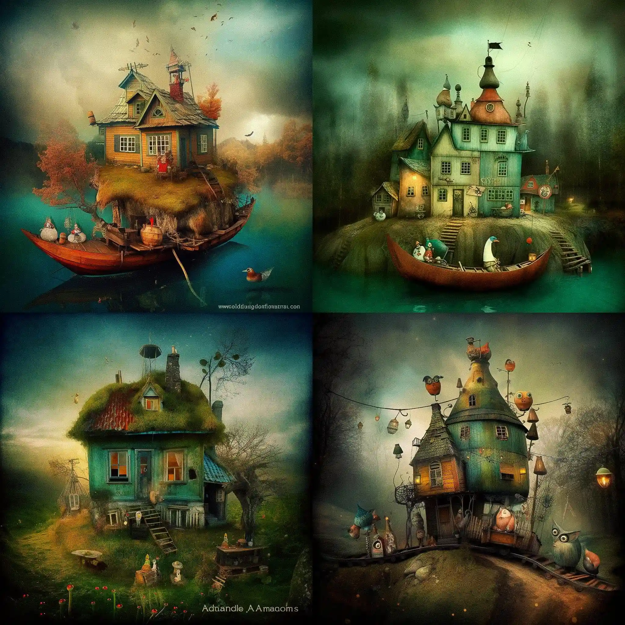 亚历山大·詹松 alexander jansson风格midjourney AI绘画作品 -亚历山大·詹松 alexander jansson风格midjourney AI绘画作品