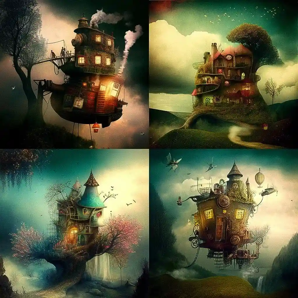 亚历山大·詹松 alexander jansson风格midjourney AI绘画作品 -亚历山大·詹松 alexander jansson风格midjourney AI绘画作品
