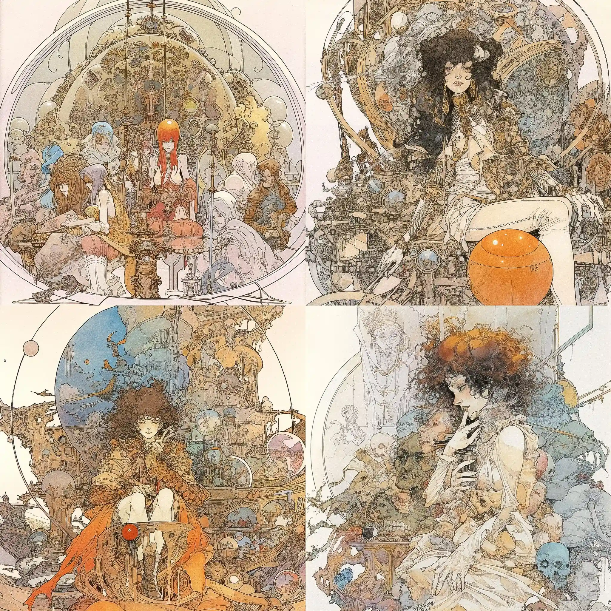 迈克尔·卡卢塔 michael kaluta风格midjourney AI绘画作品 -迈克尔·卡卢塔 michael kaluta风格midjourney AI绘画作品