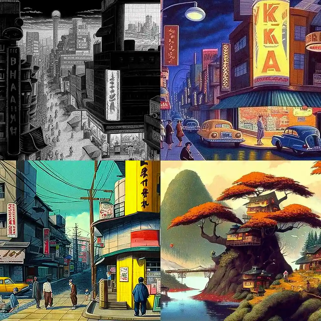 小池一夫 kazuo koike风格midjourney AI绘画作品 -小池一夫 kazuo koike风格midjourney AI绘画作品