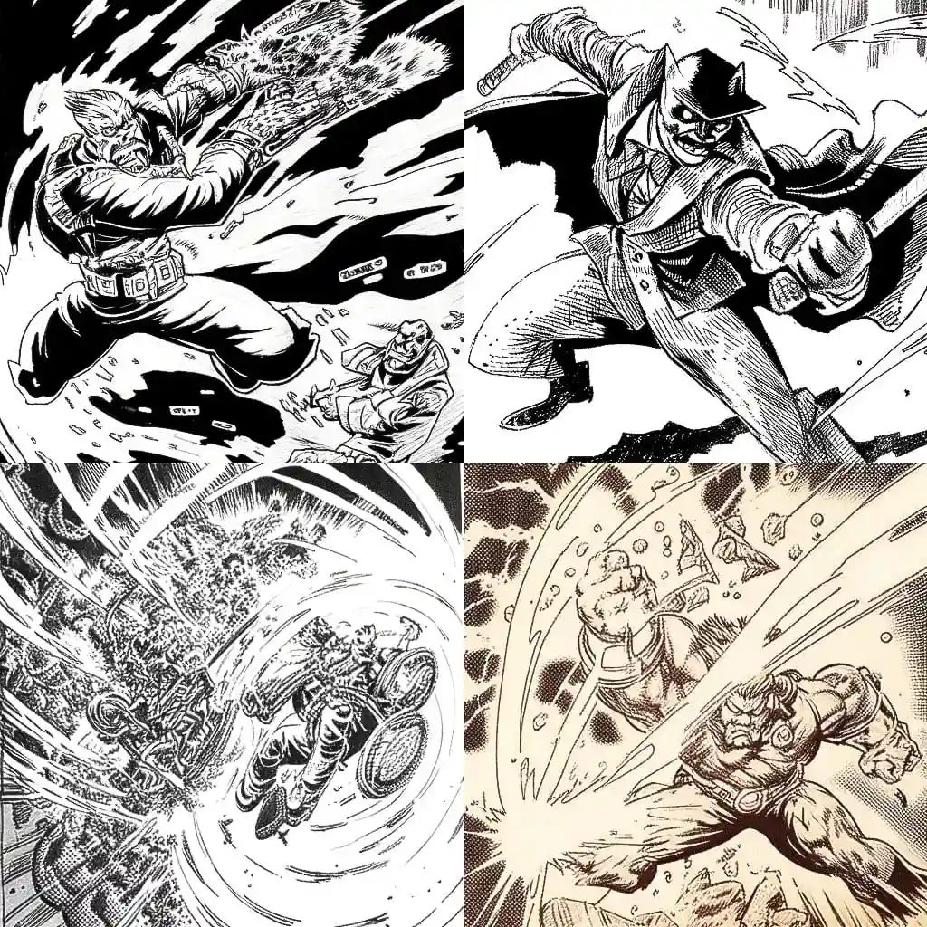 乔·库伯特 joe kubert风格midjourney AI绘画作品 -乔·库伯特 joe kubert风格midjourney AI绘画作品
