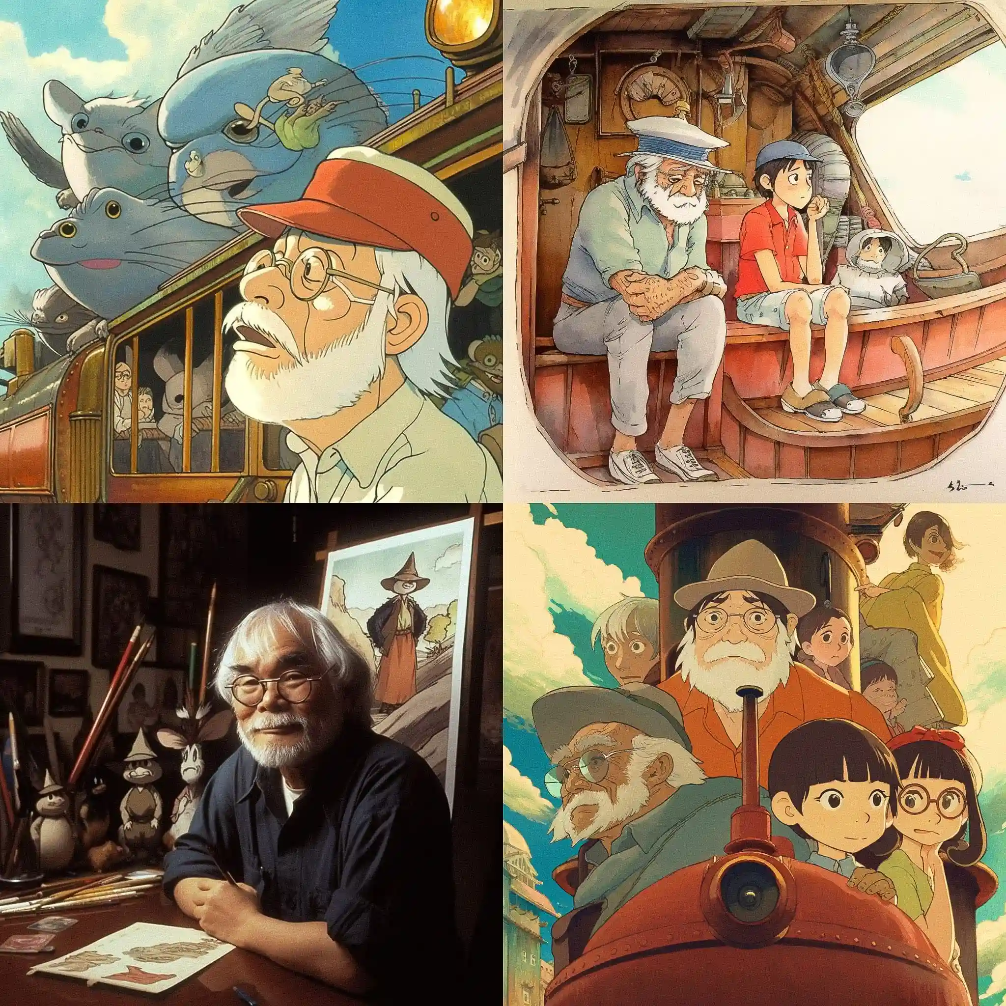 -宫崎骏 hayao miyazaki风格midjourney AI绘画作品