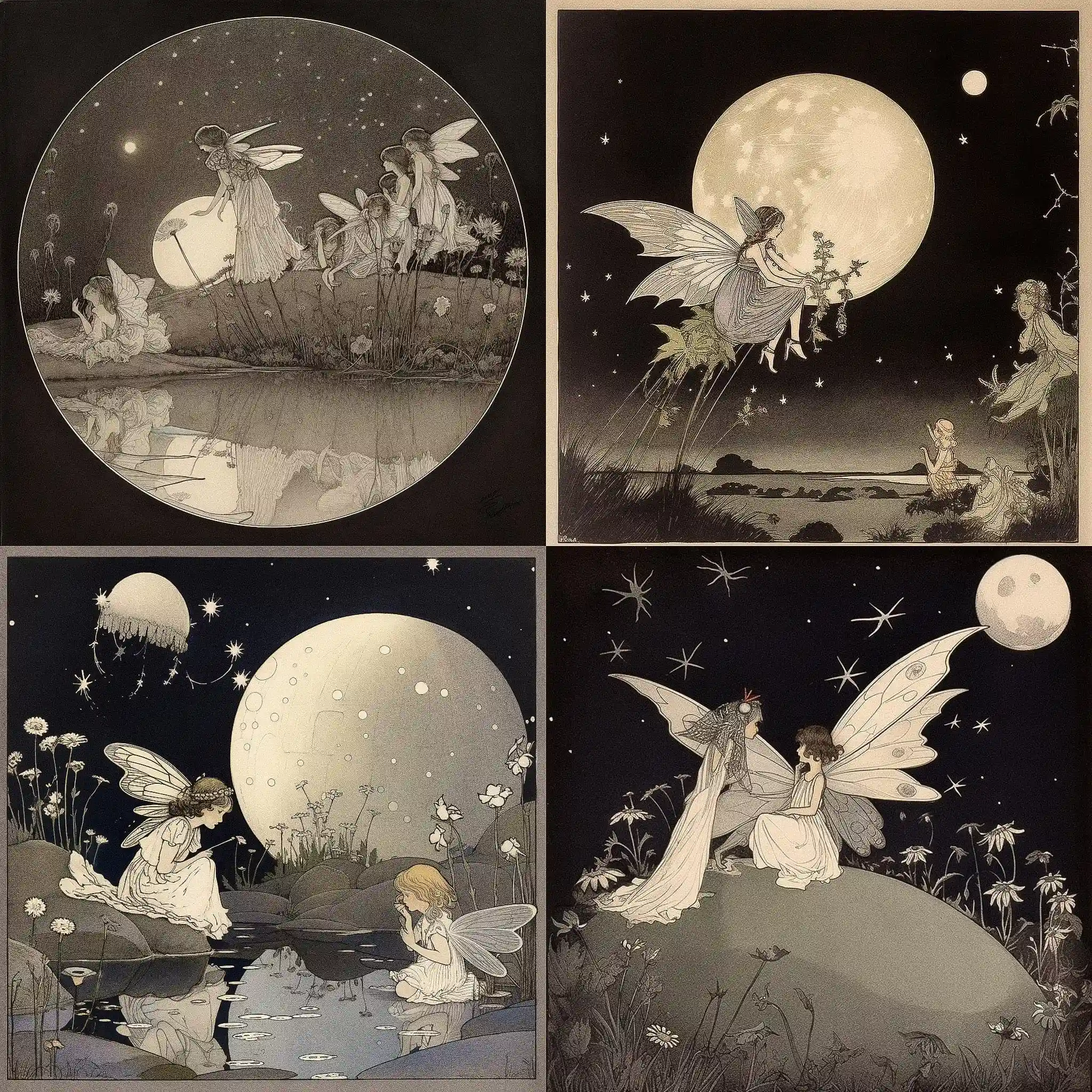 -伊达•伦托尔•奥斯维特 ida rentoul outhwaite风格midjourney AI绘画作品