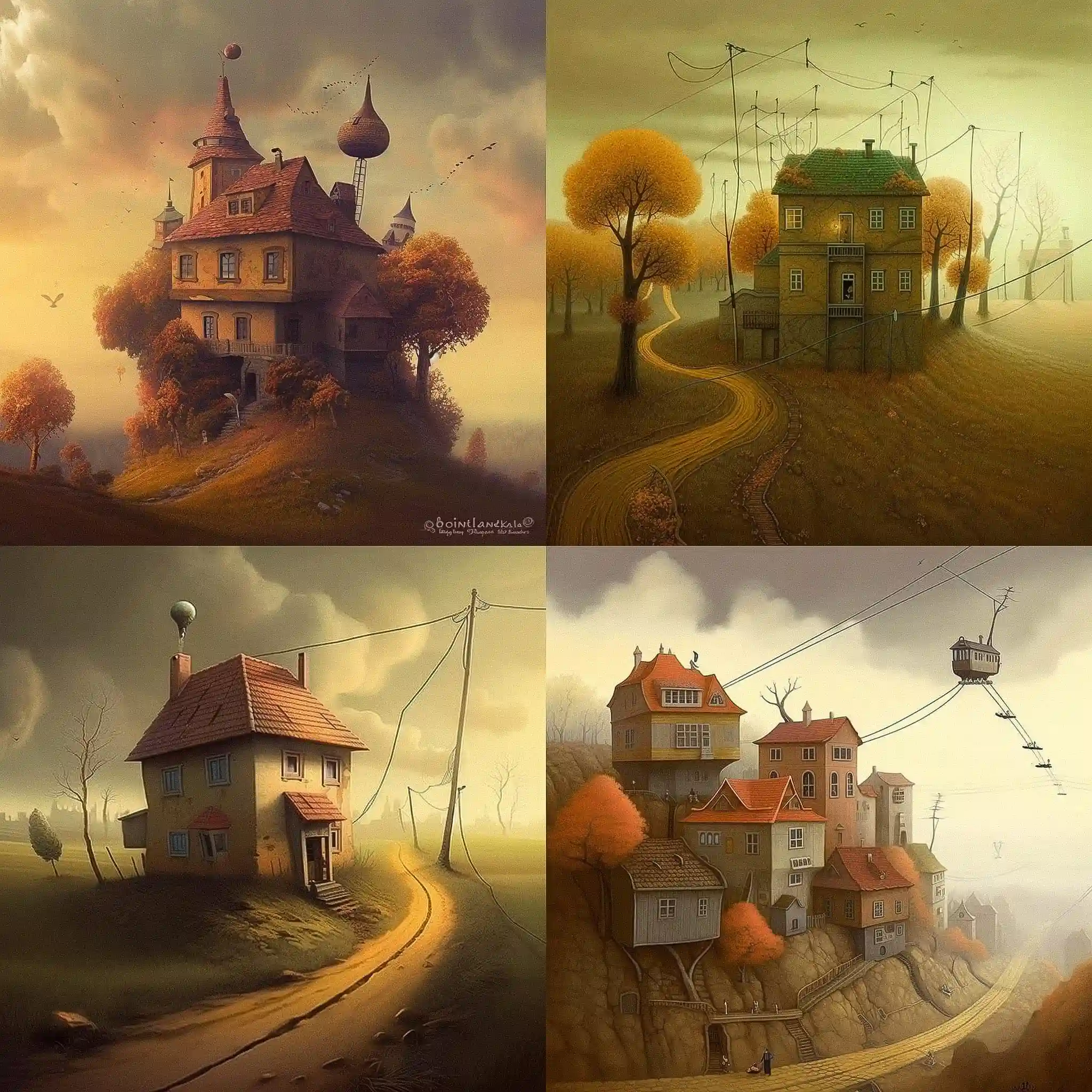 -吉迪米纳斯·普兰切克维丘斯 gediminas pranckevicius风格midjourney AI绘画作品