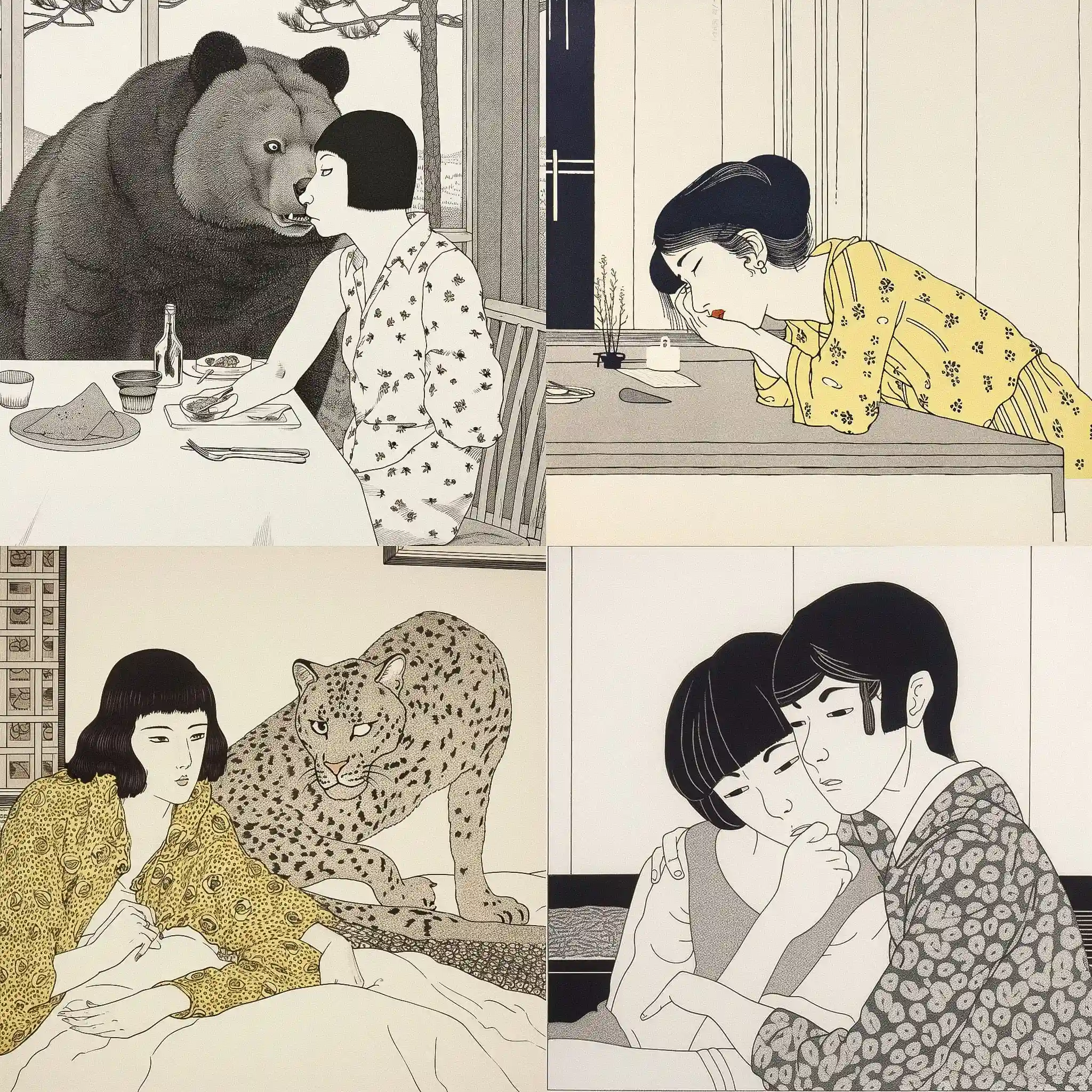 -所安 toshio saeki风格midjourney AI绘画作品