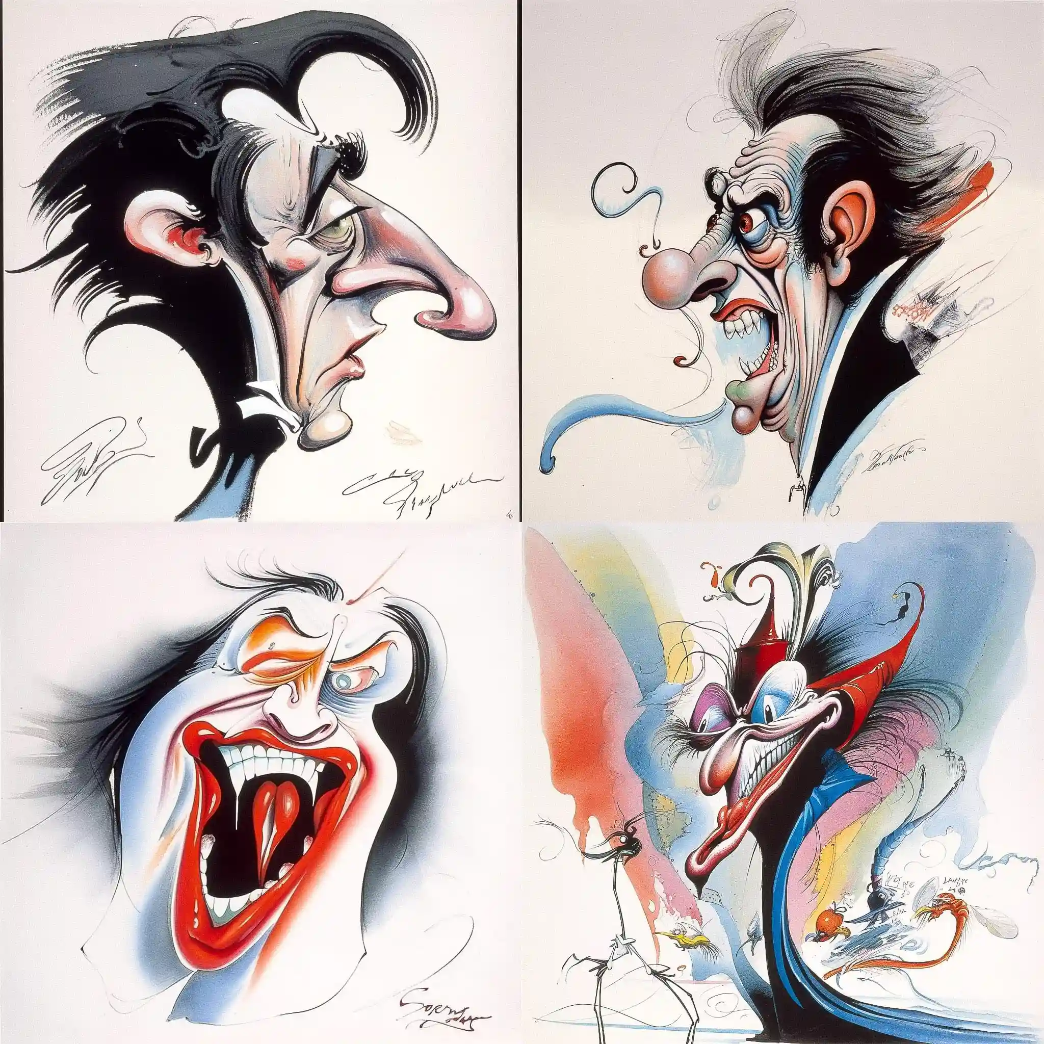 杰拉尔德·斯卡菲 gerald scarfe风格midjourney AI绘画作品 -杰拉尔德·斯卡菲 gerald scarfe风格midjourney AI绘画作品