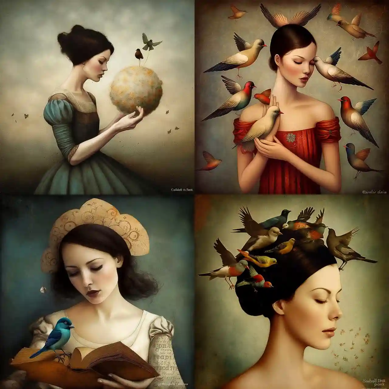 克里斯蒂安·施洛 christian schloe风格midjourney AI绘画作品 -克里斯蒂安·施洛 christian schloe风格midjourney AI绘画作品