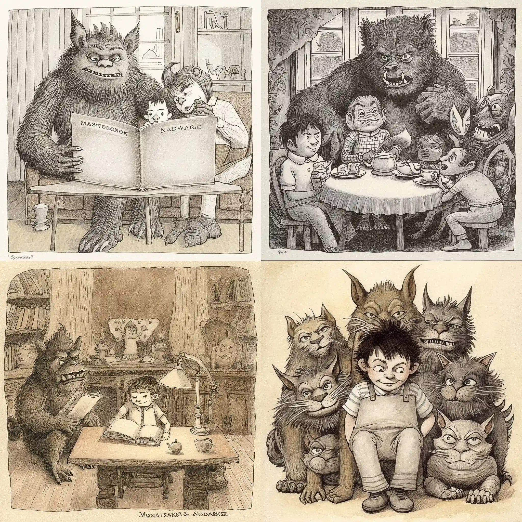 莫里斯·森达克 maurice sendak风格midjourney AI绘画作品 -莫里斯·森达克 maurice sendak风格midjourney AI绘画作品