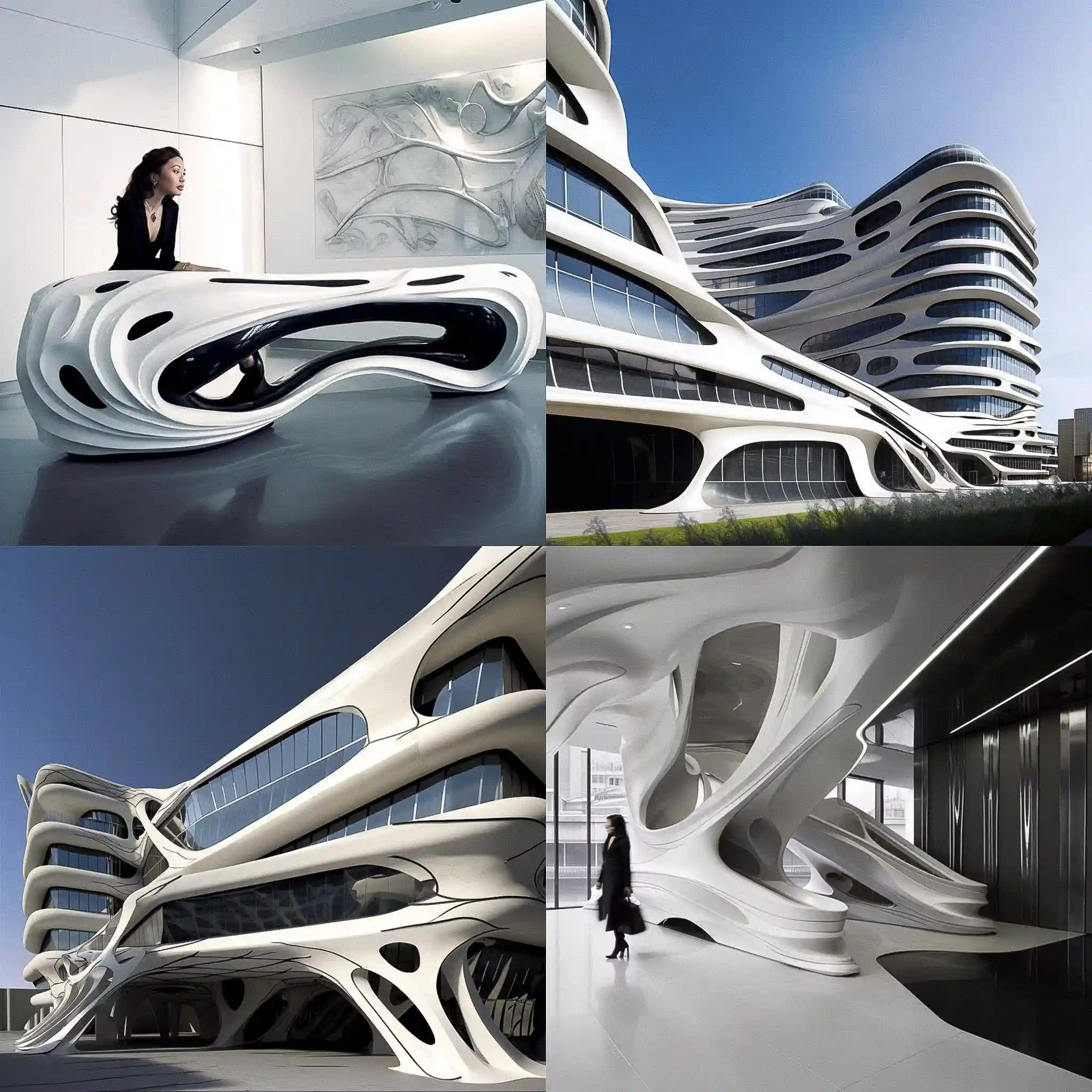 -扎哈·哈迪德 zaha hadid风格midjourney AI绘画作品