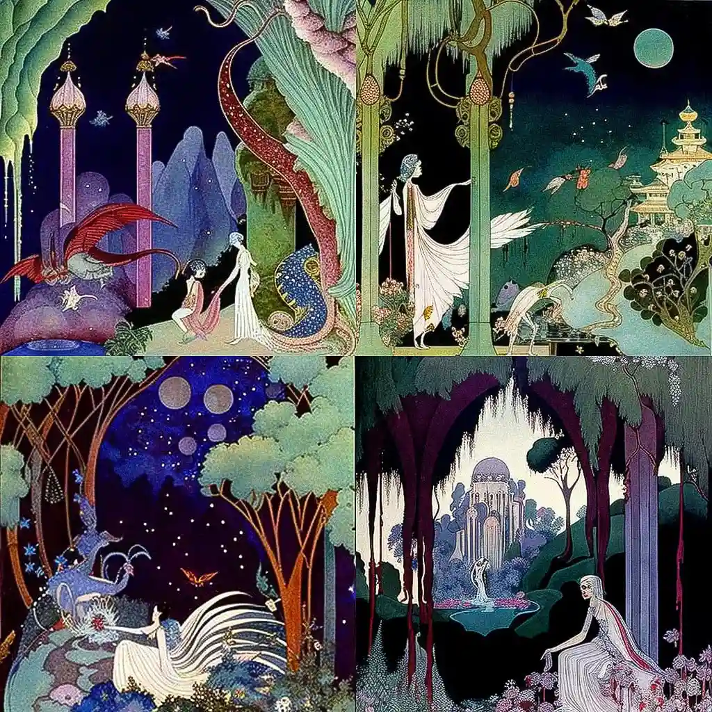 弗吉尼亚·弗朗西斯·斯特雷特 virginia frances sterrett风格midjourney AI绘画作品 -弗吉尼亚·弗朗西斯·斯特雷特 virginia frances sterrett风格midjourney AI绘画作品