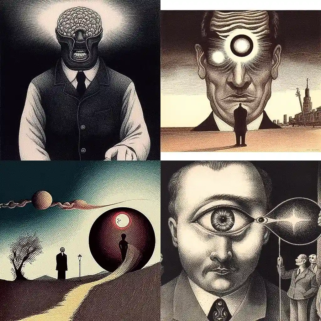 罗兰·托波尔 roland topor风格midjourney AI绘画作品 -罗兰·托波尔 roland topor风格midjourney AI绘画作品
