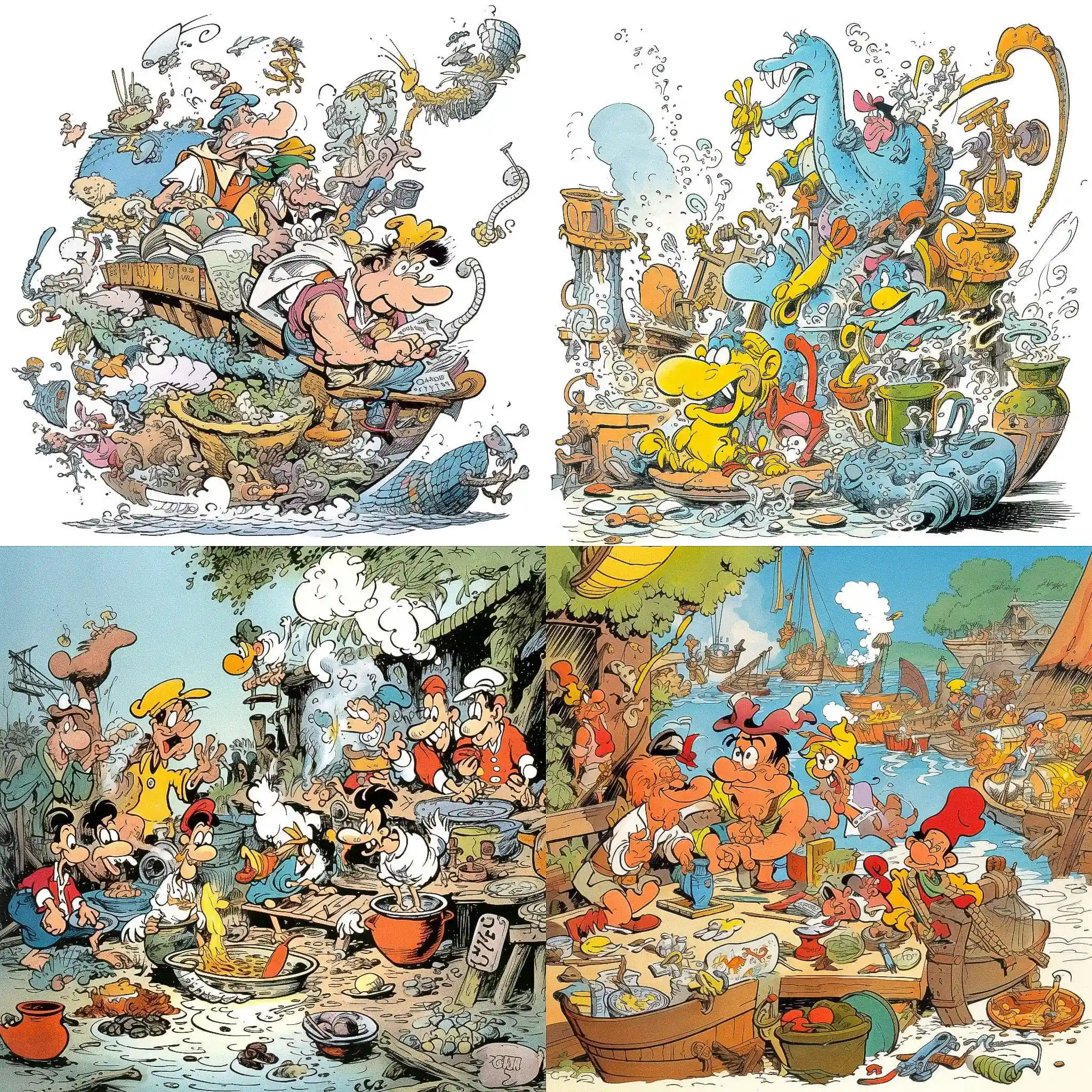 阿尔贝·于德佐 albert uderzo风格midjourney AI绘画作品 -阿尔贝·于德佐 albert uderzo风格midjourney AI绘画作品