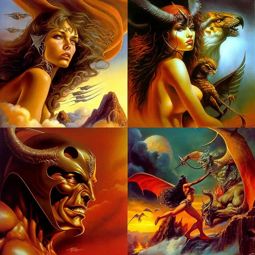 -鲍里斯·瓦列乔 boris vallejo风格midjourney AI绘画作品