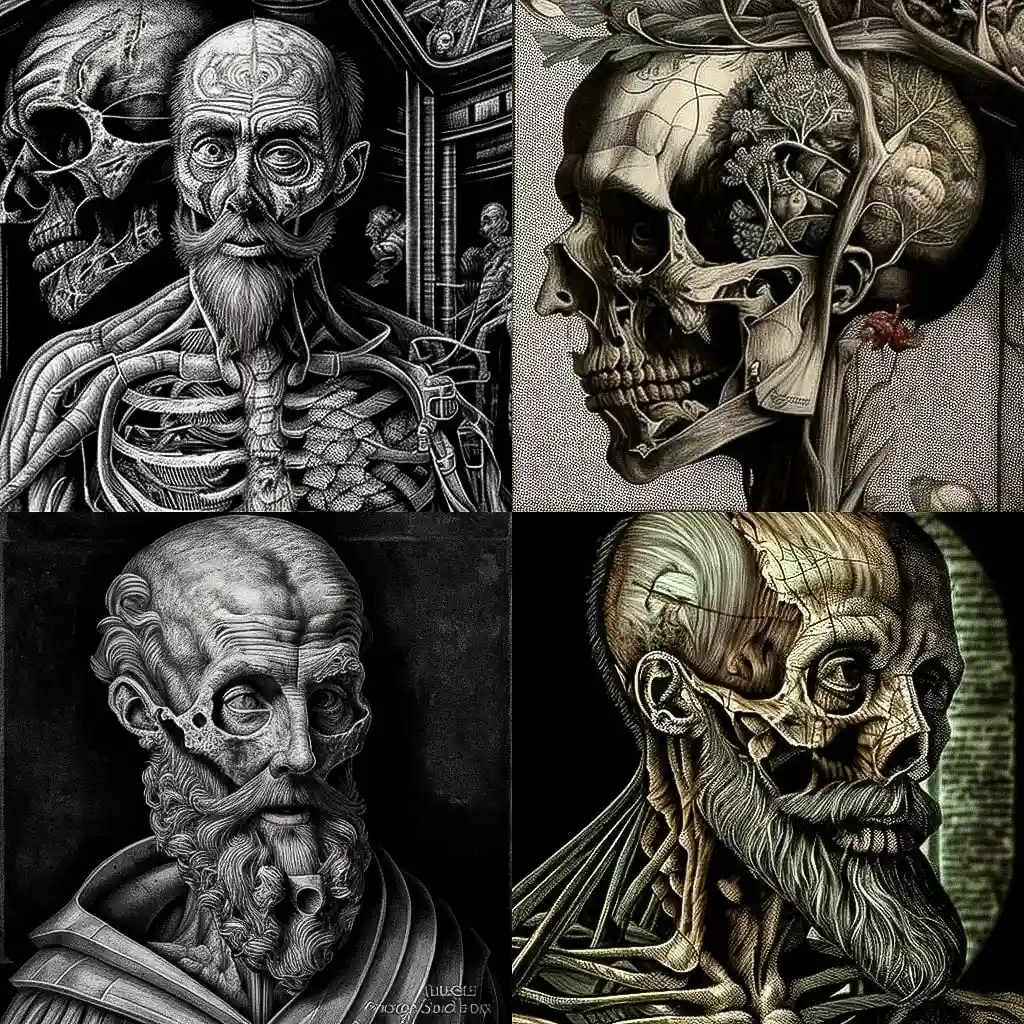 安德烈亚斯·维萨利乌斯 andreas vesalius风格midjourney AI绘画作品 -安德烈亚斯·维萨利乌斯 andreas vesalius风格midjourney AI绘画作品