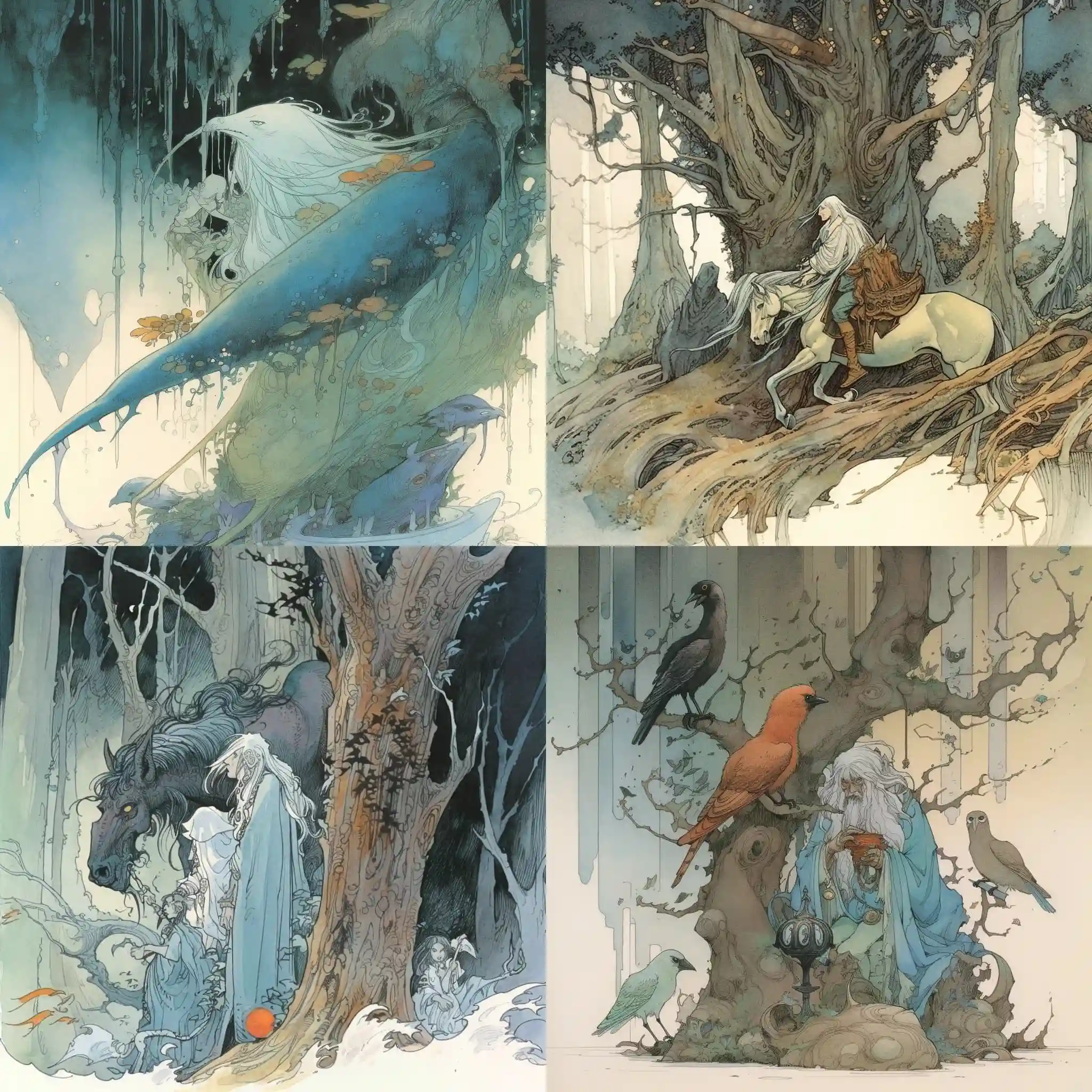 查尔斯·维斯 charles vess风格midjourney AI绘画作品 -查尔斯·维斯 charles vess风格midjourney AI绘画作品