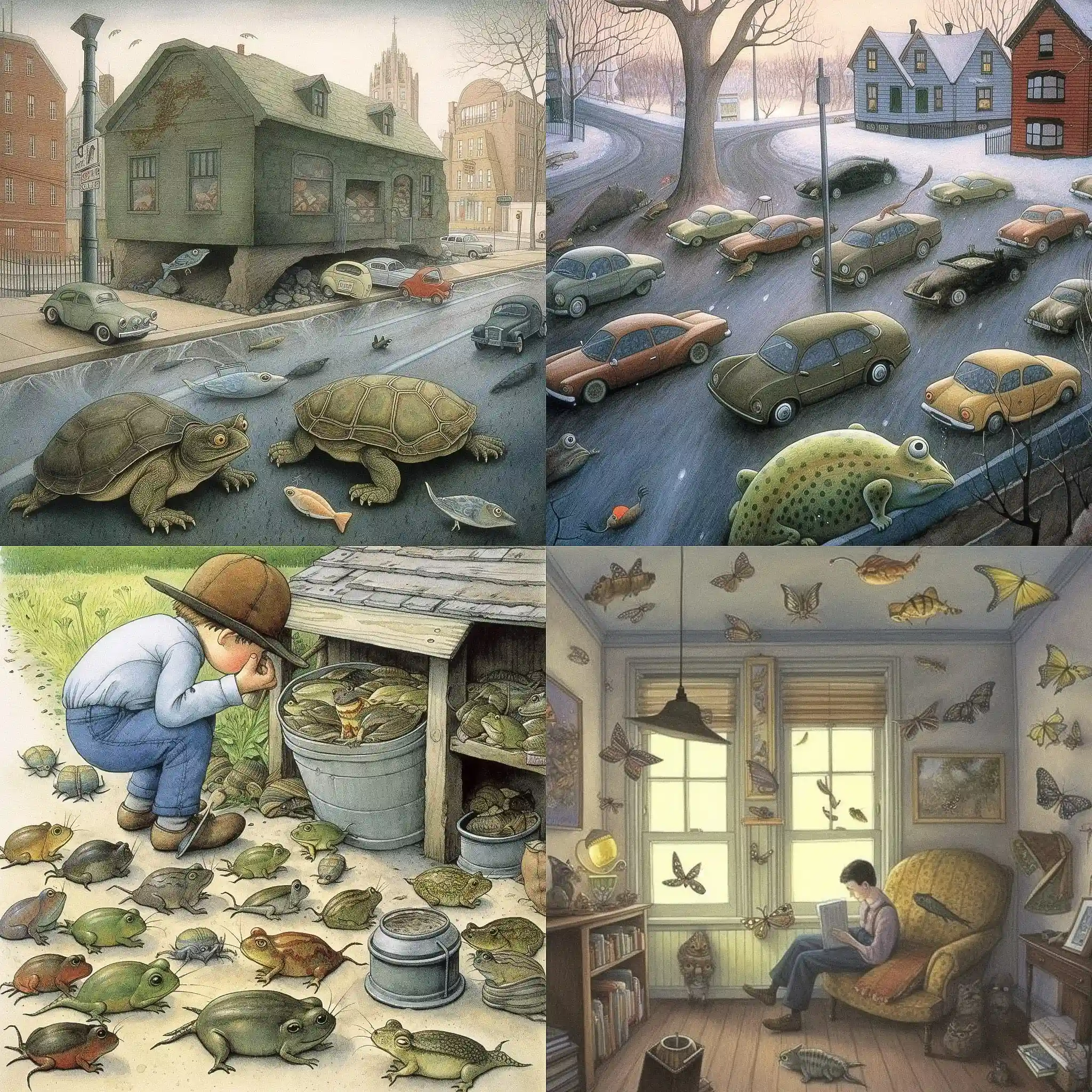 -大卫·维斯纳 david wiesner风格midjourney AI绘画作品